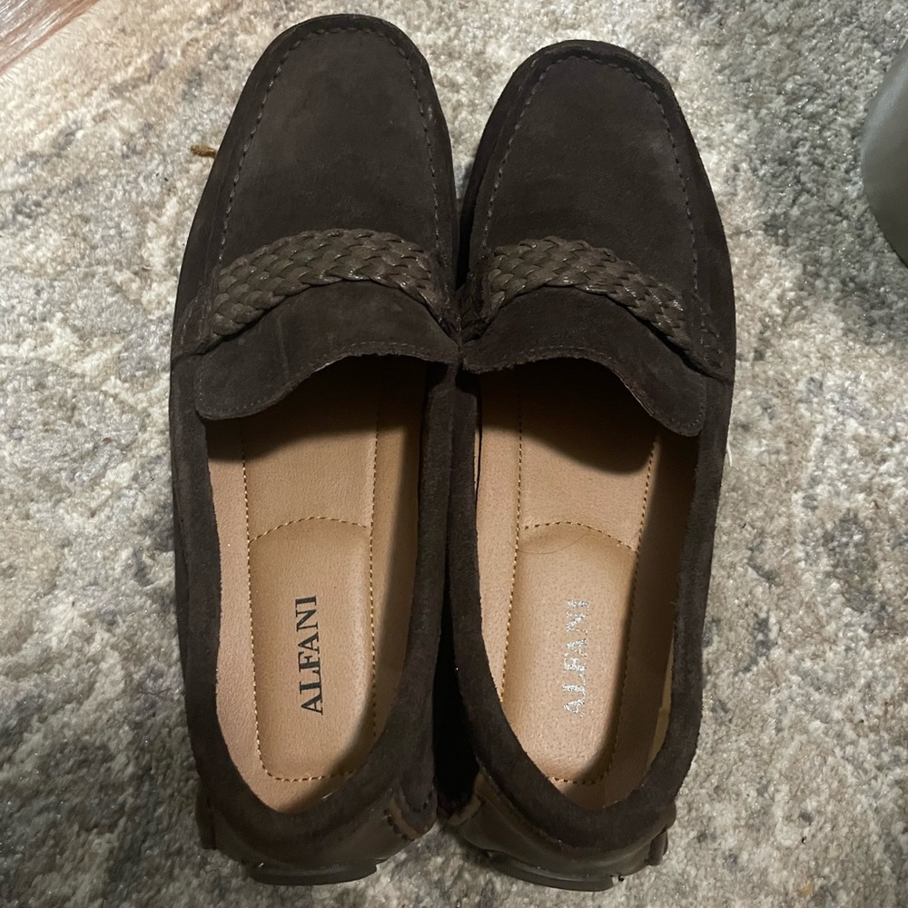 Brown Alfani Leather Loafers, Men’s Sz 11